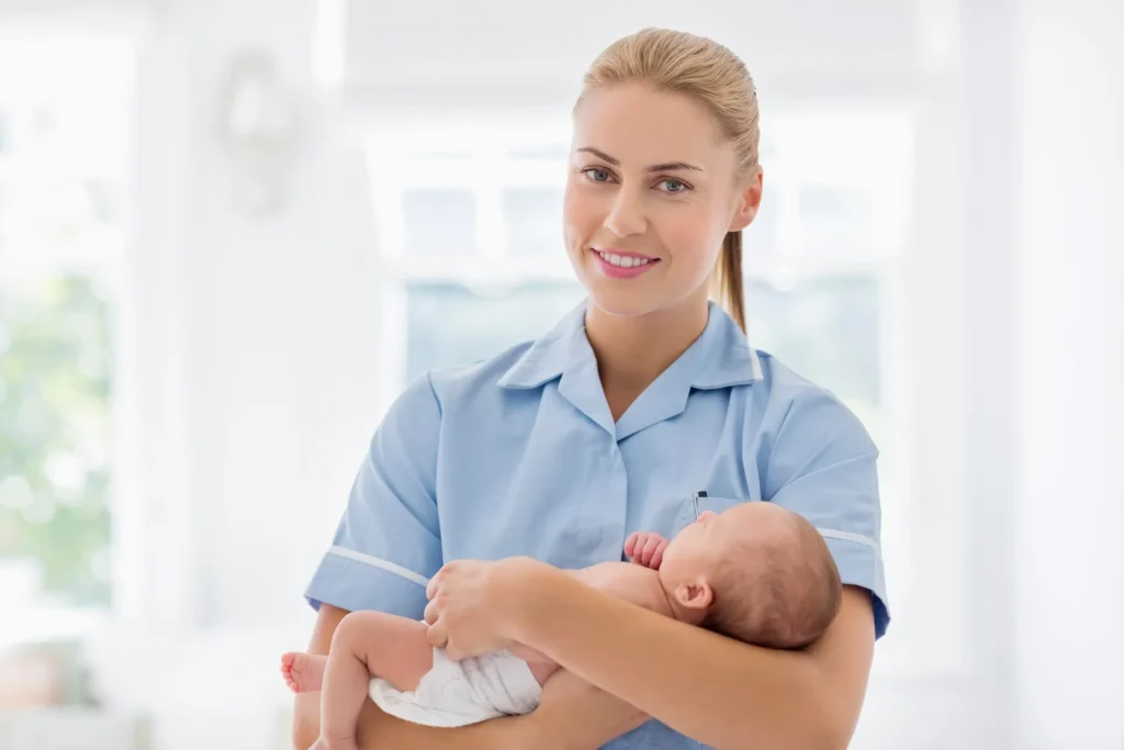 Night Nurse providing physician-led overnight newborn care, infant sleep support, feeding guidance, and postpartum support for a family.