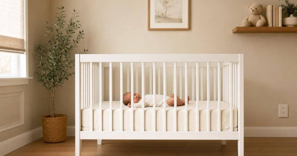 A child sleeping calmly with in-home sleep support
